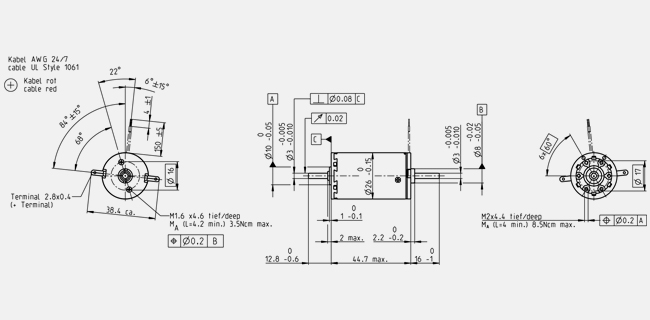 あーこ Maxon A-max Motor 110940 24 Vdc 6370 RPM 26 mm dia 144029 14